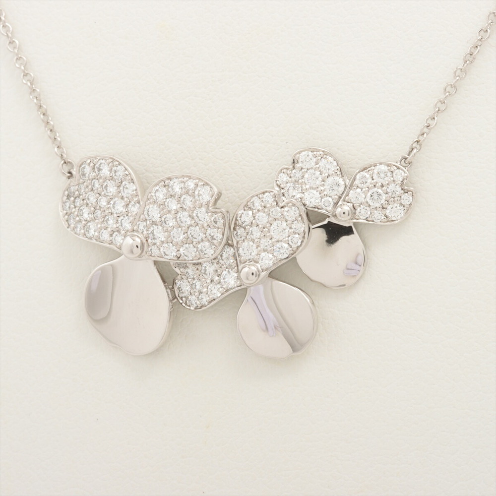Tiffany Paper Flower Cluster Diamond Necklace Platinum